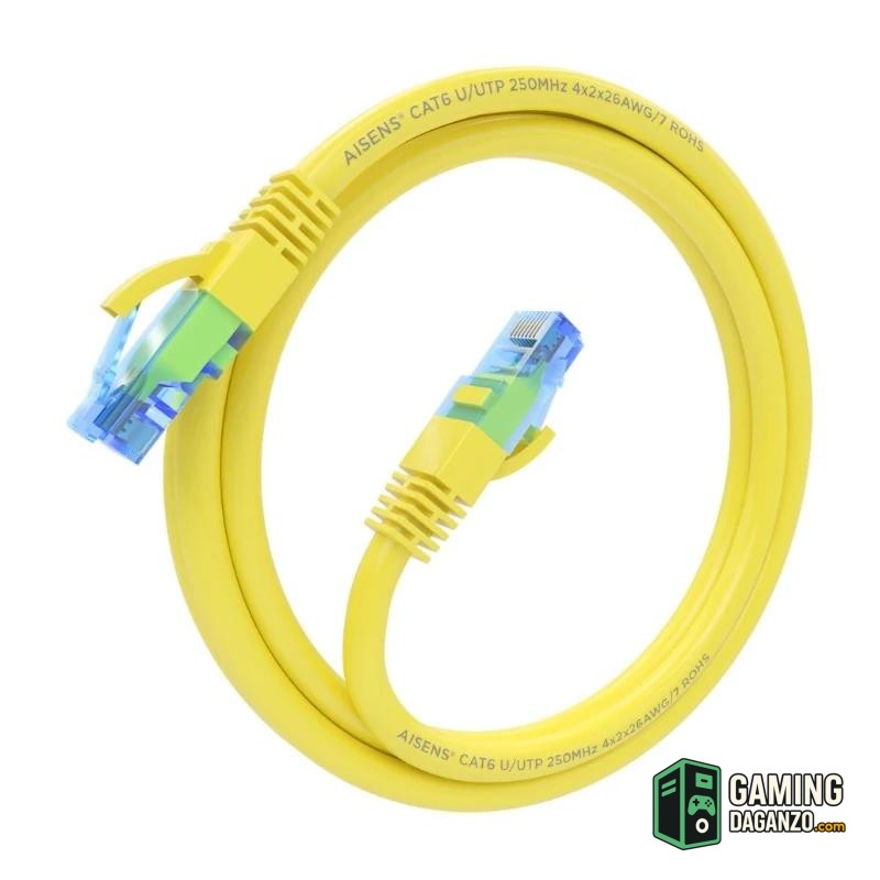 Aisens Cable RJ45 CAT.6 UTP AWG26 CCA Amari 1.5m-Accesorios Redes-1 Gamingdaganzo.com