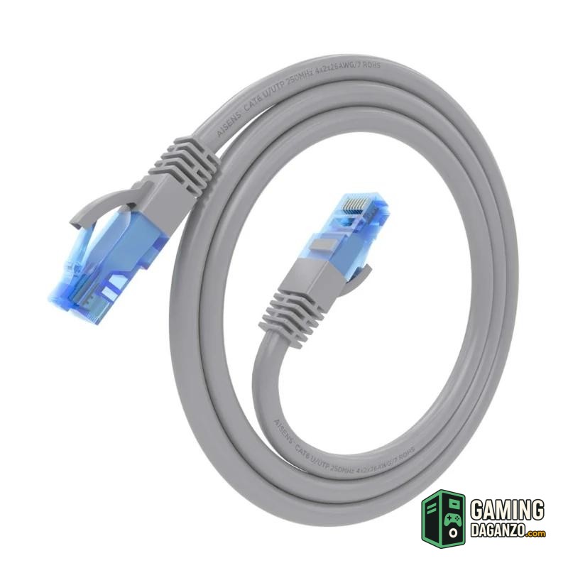 Aisens Cable RJ45 Cat.6 UTP AWG26 CCA Gris 0.5M-Accesorios Redes-1 Gamingdaganzo.com