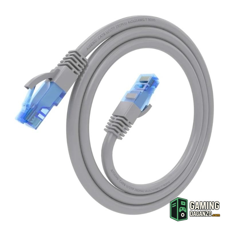 Aisens Cable RJ45 CAT.6 UTP AWG26 CCA Gris 1.0M-Accesorios Redes-1 Gamingdaganzo.com