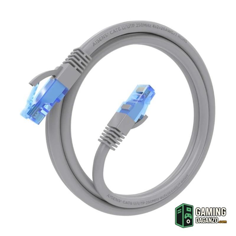 Aisens Cable RJ45 Cat.6 UTP AWG26 CCA Gris 1.5M-Accesorios Redes-1 Gamingdaganzo.com