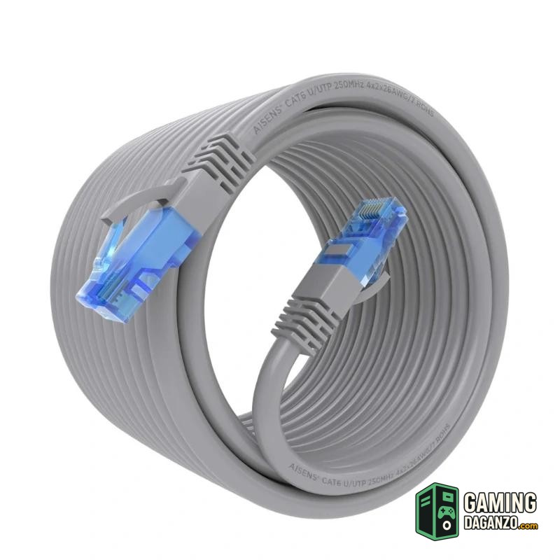 Aisens Cable RJ45 Cat.6 UTP AWG26 CCA Gris 10M-Accesorios Redes-1 Gamingdaganzo.com