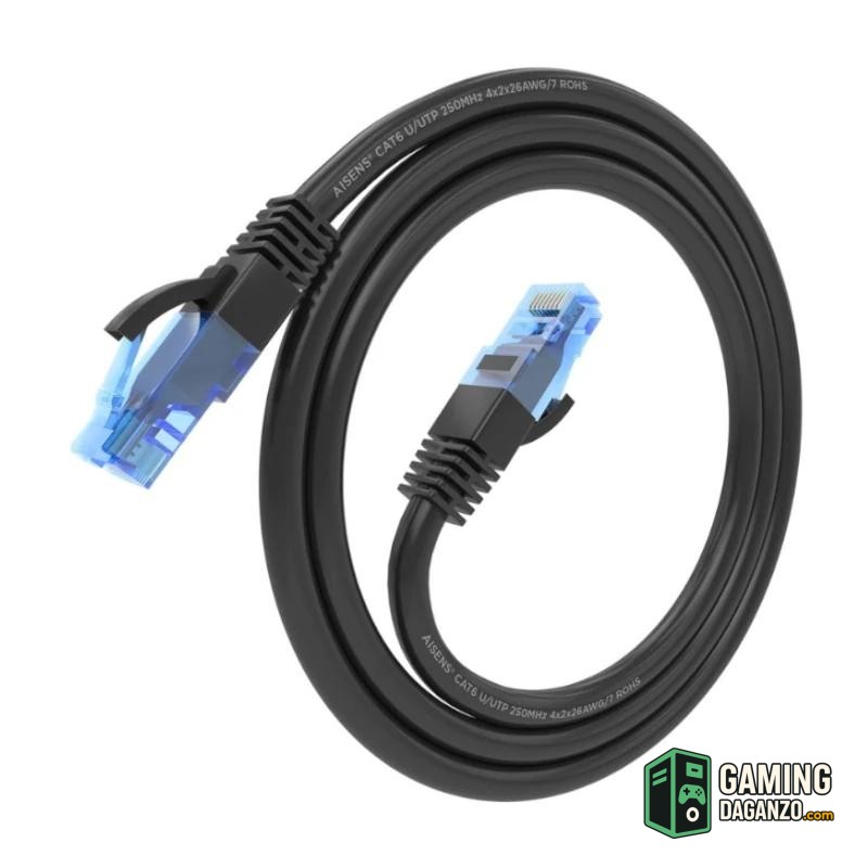 Aisens Cable RJ45 Cat.6 UTP AWG26 CCA Negro 1.5M-Accesorios Redes-1 Gamingdaganzo.com