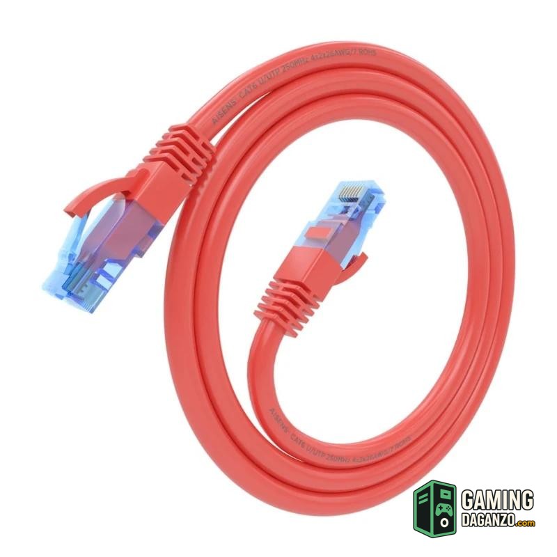 Aisens Cable RJ45 CAT.6 UTP AWG26 CCA Rojo 0.5m-Accesorios Redes-1 Gamingdaganzo.com