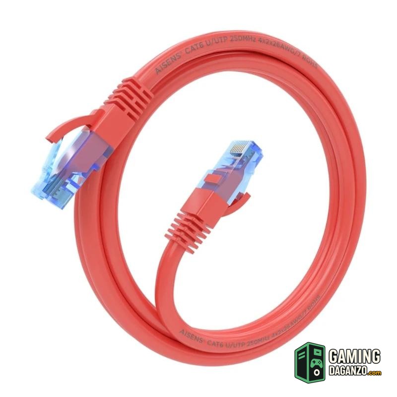 Aisens Cable RJ45 CAT.6 UTP AWG26 CCA Rojo 1.0m-Accesorios Redes-1 Gamingdaganzo.com