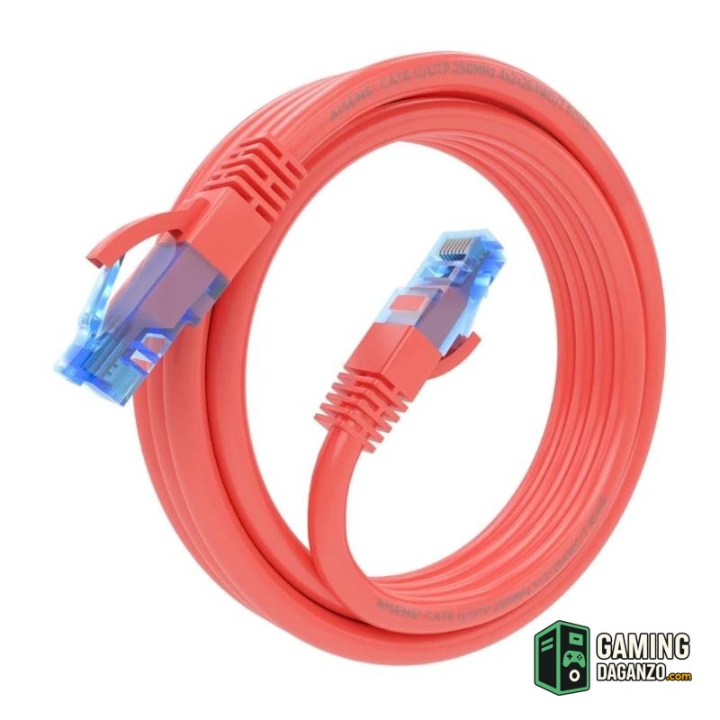 Aisens Cable RJ45 CAT.6 UTP AWG26 CCA Rojo 2.0m-Accesorios Redes-1 Gamingdaganzo.com
