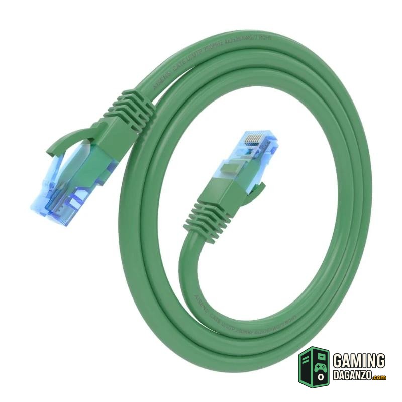 Aisens Cable RJ45 CAT.6 UTP AWG26 CCA Verde 0.5m-Accesorios Redes-1 Gamingdaganzo.com
