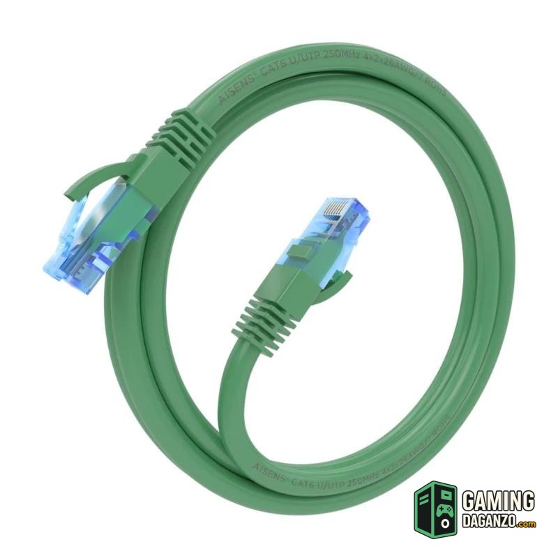 Aisens Cable RJ45 CAT.6 UTP AWG26 CCA Verde 1.0m-Accesorios Redes-1 Gamingdaganzo.com