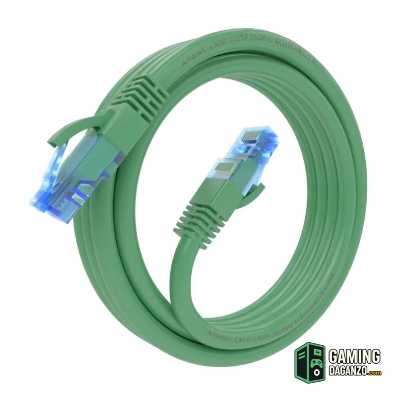 Aisens Cable RJ45 CAT.6 UTP AWG26 CCA Verde 3.0m-Accesorios Redes-1 Gamingdaganzo.com