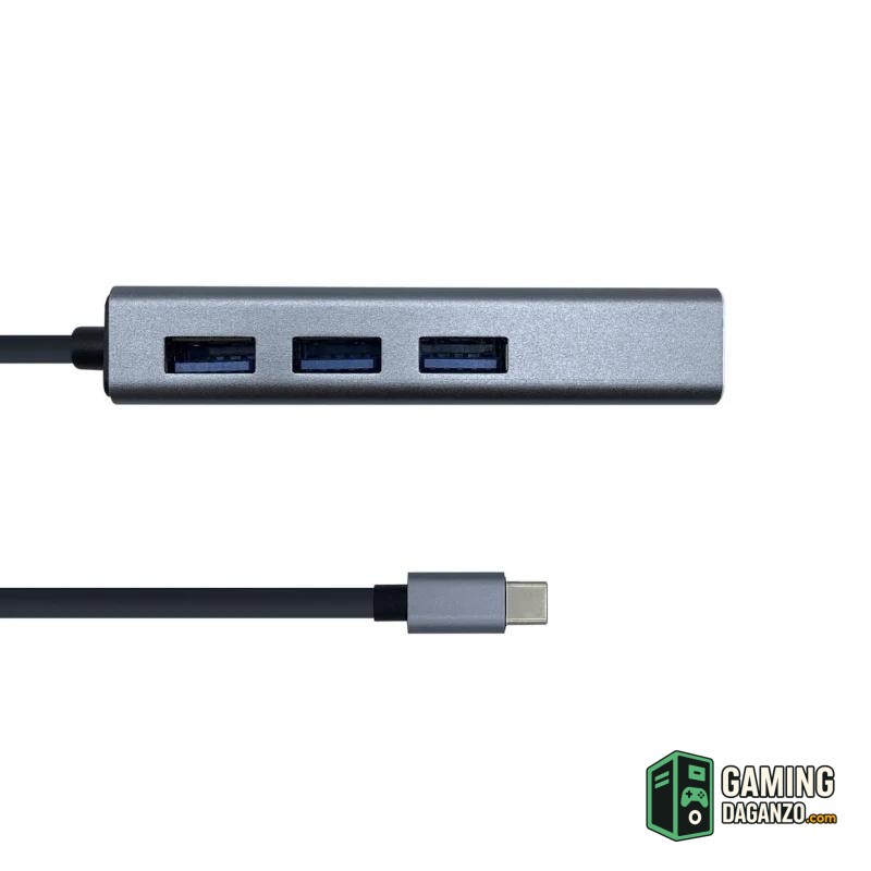 Aisens Conversor USB 3.1 Ethernet + 3 USB3.0 gris-Accesorios PC y TPV-1 Gamingdaganzo.com