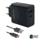 APPROX CARGADOR 45W QC 1 X USB A+ 1 X USB C+CABLE