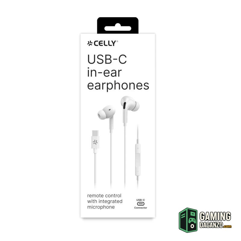 Celly Auriculares cable Usb-C Blanco-Audio-1 Gamingdaganzo.com