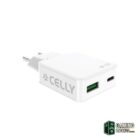 Celly Cargador  1 Usb-C 1 Usb- A 45w