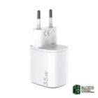 Celly Cargador Gan  1USB 1USBC 35w WH