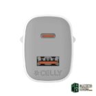 Celly Cargador Gan  1USB 1USBC 35w WH