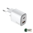 Celly Cargador Gan  1USB 1USBC 35w WH