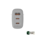 Celly Cargador Gan 1Usb 2Usb-C 65w WH