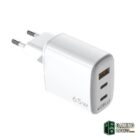 Celly Cargador Gan 1Usb 2Usb-C 65w WH