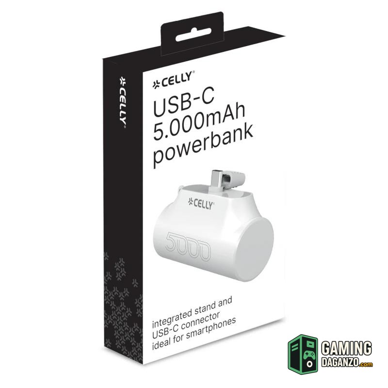 Celly Powerbank Compacta Usb-C 5000 mAh Blanca