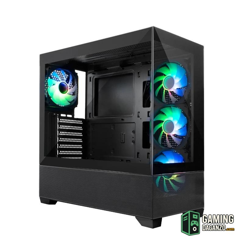 COOLBOX CHASIS ATX GA250 CRISTAL 4XVENT.ARGB-Cajas y fuentes-1 Gamingdaganzo.com