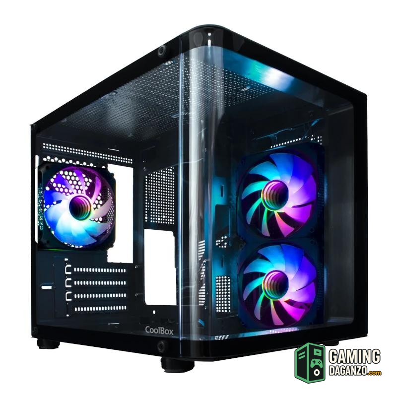 COOLBOX CHASIS MATX GM100 CRISTAL 3XVENT.ARGB-Cajas y fuentes-1 Gamingdaganzo.com