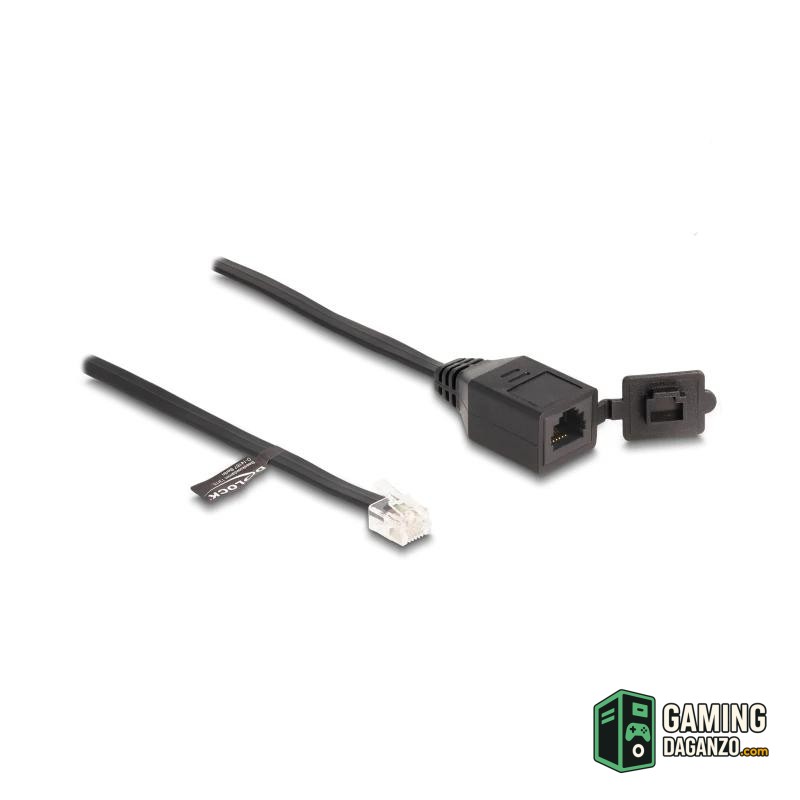 Delock Cable RJ11 macho a RJ11 hembra con tapa-Accesorios Redes-1 Gamingdaganzo.com