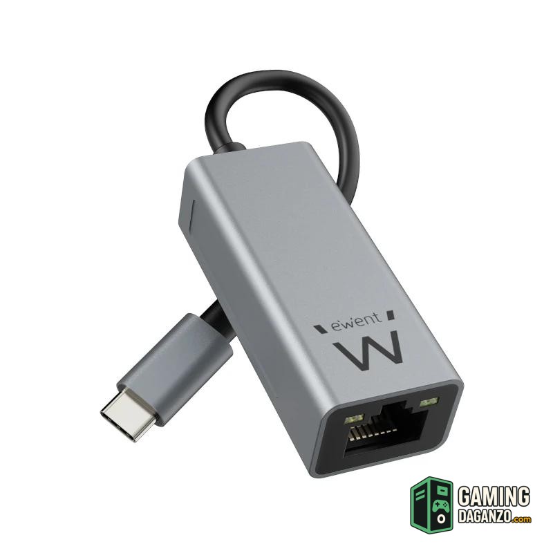 EWENT ADAPTADOR DE RED GIGABIT USB-C ALUMINIO-Adaptadores red-1 Gamingdaganzo.com