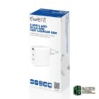 EWENT Cargador carga rapido 65w usb-c y usb-a