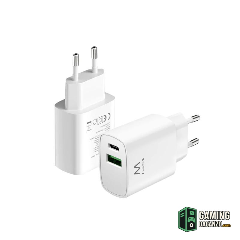 EWENT Cargador rapido Q3 20w Usb-C y Usb-A