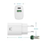 EWENT Cargador rapido Q3 20w Usb-C y Usb-A