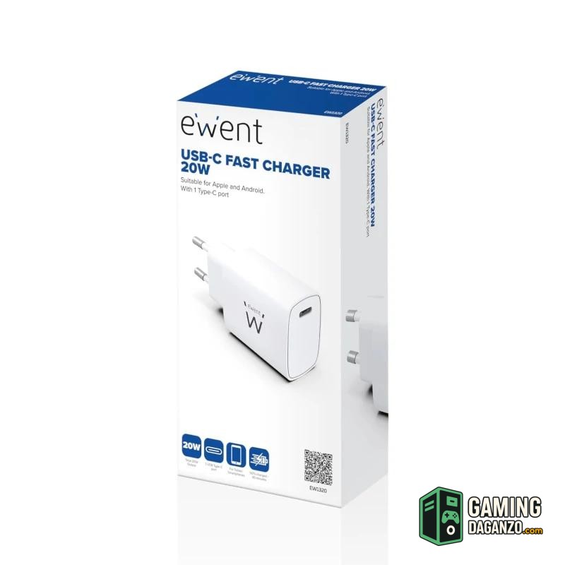 EWENT Cargador Usb-C carga rapida 20W