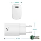 EWENT Cargador Usb-C carga rapida 20W