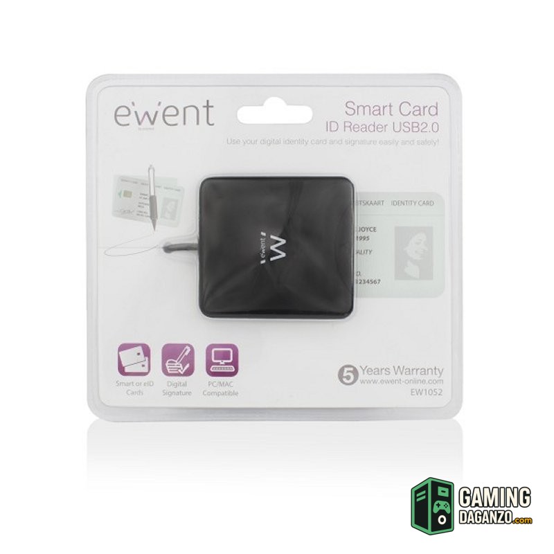 EWENT EW1052 Lector Tarjetas USB2 DNI/Sanitaria-Lectores tarjetas-1 Gamingdaganzo.com