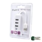 EWENT EW1122 MINI-HUB USB 4 PUERTOS BLANCO