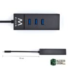 EWENT EW1141 Hub Tipo-C 3Pts.USB 3.1+1pto. GIGABIT