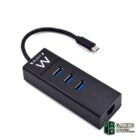 EWENT EW1141 Hub Tipo-C 3Pts.USB 3.1+1pto. GIGABIT