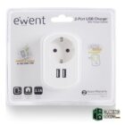 EWENT EW1211 Cargador 2 puertos usb 3.1A