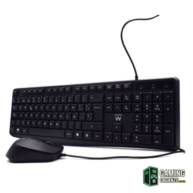 Ewent EW3006 kit teclado+ raton escrit. silenciosa-Teclados y ratones-1 Gamingdaganzo.com