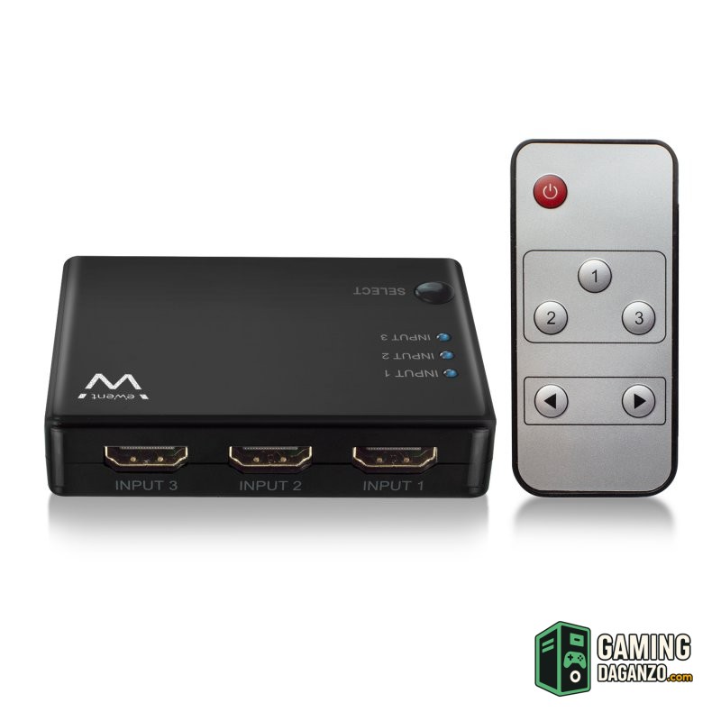 EWENT EW3730 Switch HDMI 4K 3x1con mando distancia-Accesorios Imagen y Sonido-1 Gamingdaganzo.com