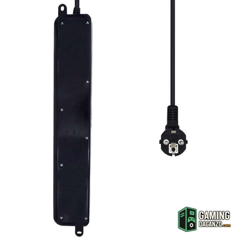 Ewent EW3924 Regleta 6 tomas con proteccion Negro