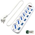 EWENT EW3932-5m Regleta 6 Tomas / 6 interruptor 5m