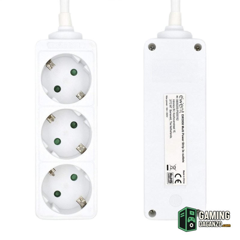 Ewent Ew3958 Regleta 3 tomas Blanco