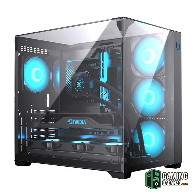 Hiditec Caja Atx Gaming Sky Black USB 3.1 TYPE-C-Cajas y fuentes-1 Gamingdaganzo.com