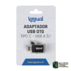 iggual Adaptador USB OTG tipo C a USB-A 3.1 negro