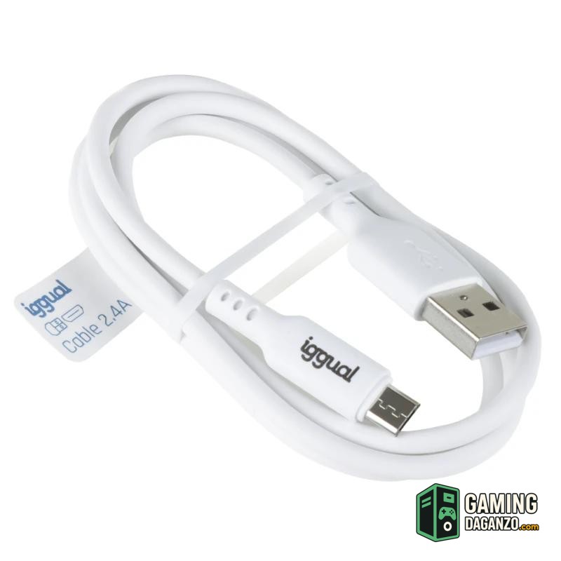 iggual cable USB-A/micro-USB 100 cm blanco