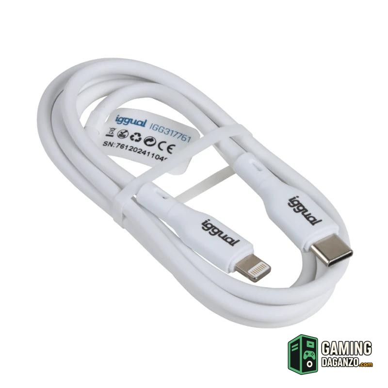 iggual cable USB-C/Lightning 100 cm blanco Q3.0 3A