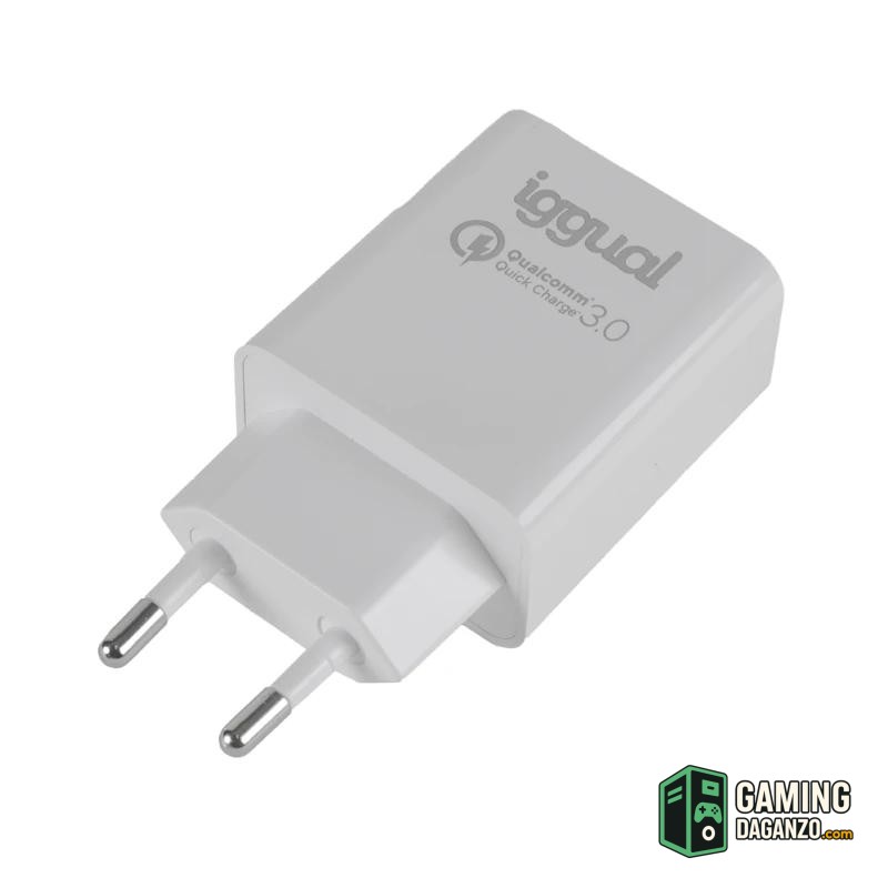 iggual Cargador doble USB QC3.0 + tipo C PD 20W