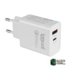 iggual Cargador doble USB QC3.0 + tipo C PD 20W
