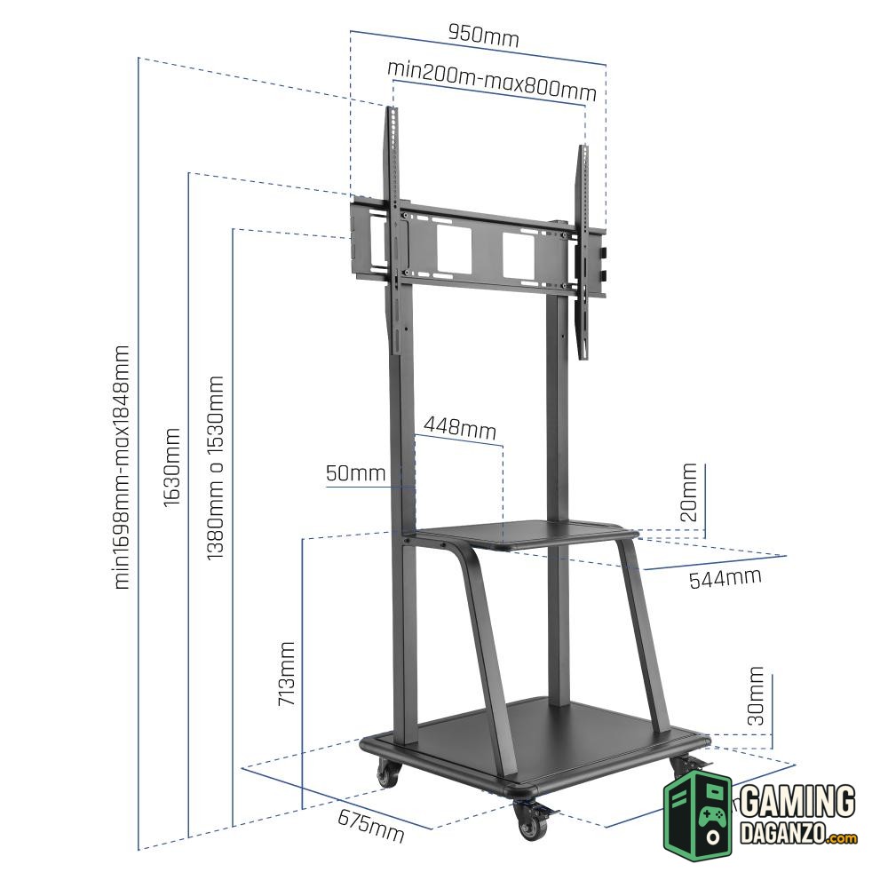 iggual GOLIAT Soporte TV con ruedas 37"-100" 150kg-Accesorios Imagen y Sonido-1 Gamingdaganzo.com