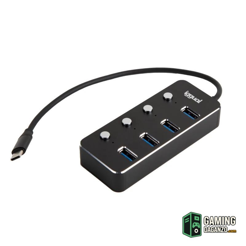 iggual Hub tipo C x 4 puertos USB 3.1 4BUTTONS