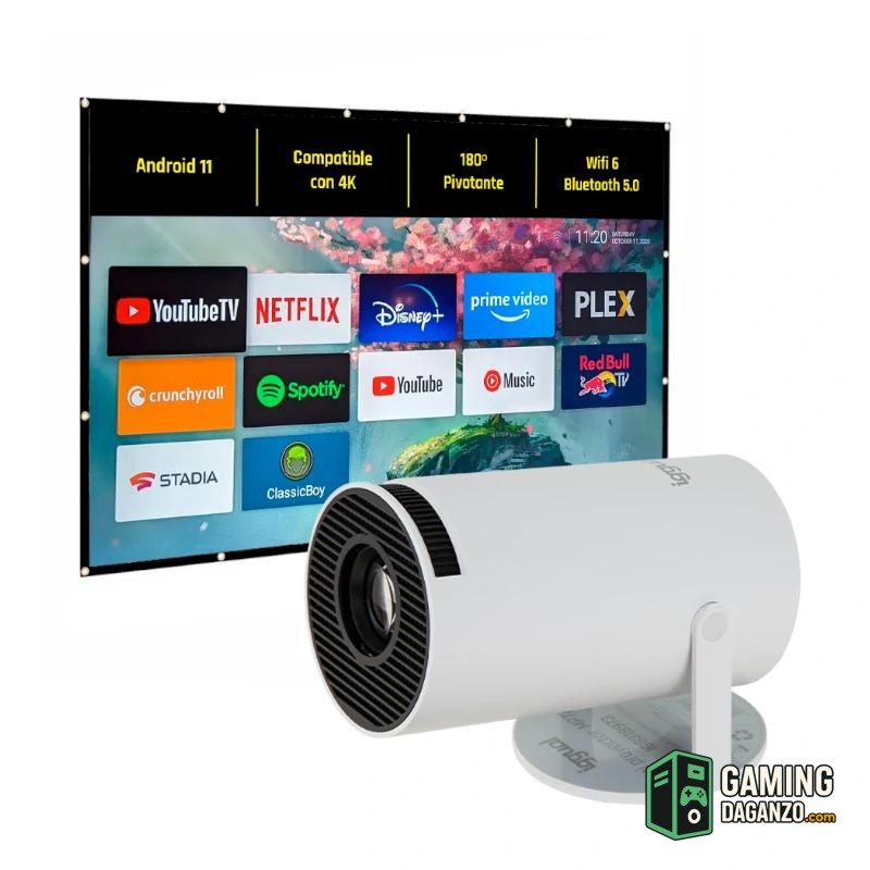 iggual Pack mini proyector + pantalla 100" plegabl